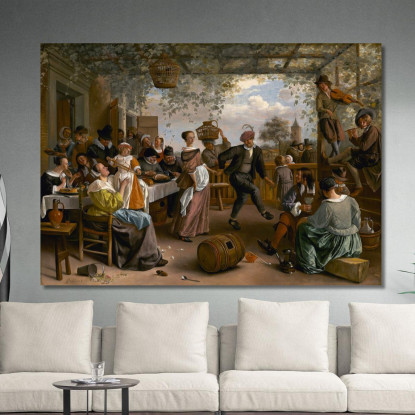 La Coppia Che Balla Jan Steen jsn56 quadro stampato su tela