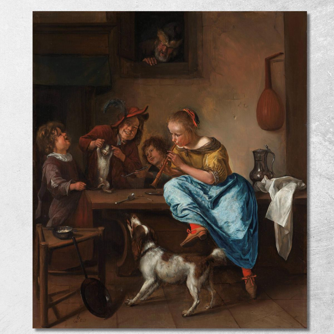 La Lezione Di Danza Jan Steen jsn57 quadro stampato su tela La Lezione Di Danza Jan Steen jsn57 quadro stampato su tela
