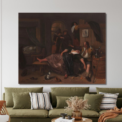 La Coppia Ubriaca Jan Steen jsn61 quadro stampato su tela