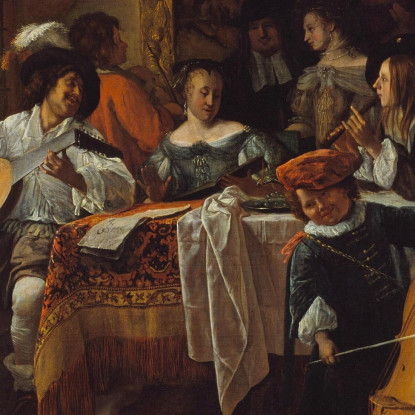 Il Concerto Di Famiglia Jan Steen jsn63 quadro stampato su tela