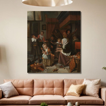 La Festa Di San Nicola Jan Steen jsn64 quadro stampato su tela