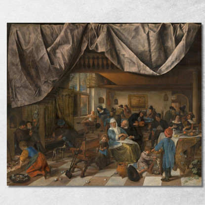 La Vita Dell'Uomo Jan Steen jsn68 quadro stampato su tela