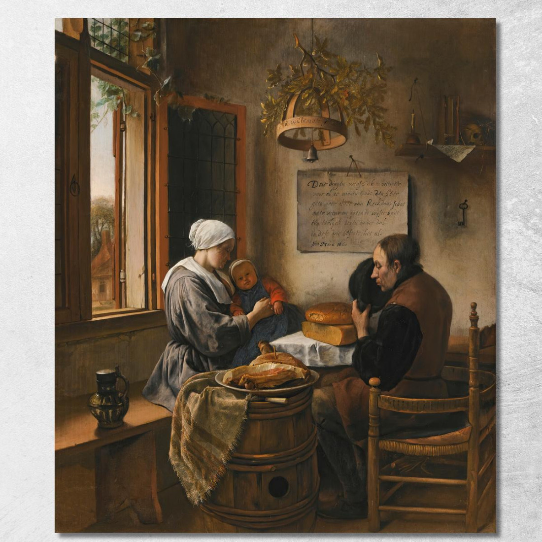 La Preghiera Prima Del Pasto Jan Steen jsn73 quadro stampato su tela La Preghiera Prima Del Pasto Jan Steen jsn73 quadro stampato su tela