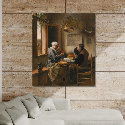 La Preghiera Prima Del Pasto Jan Steen jsn73 quadro stampato su tela