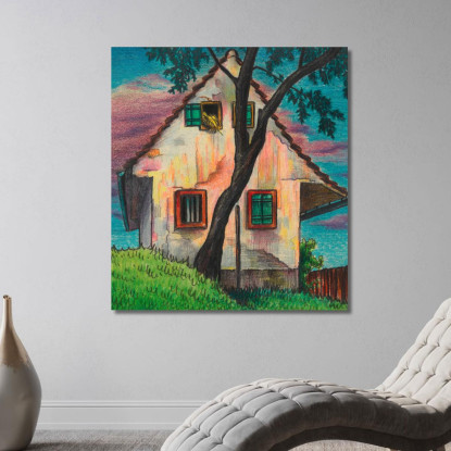 Casa La Sera Karl Wiener kwn227 quadro stampato su tela