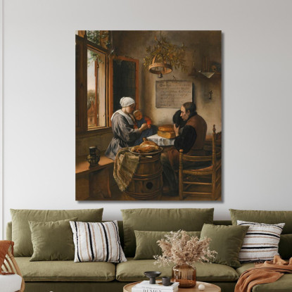 La Preghiera Prima Del Pasto Jan Steen jsn73 quadro stampato su tela