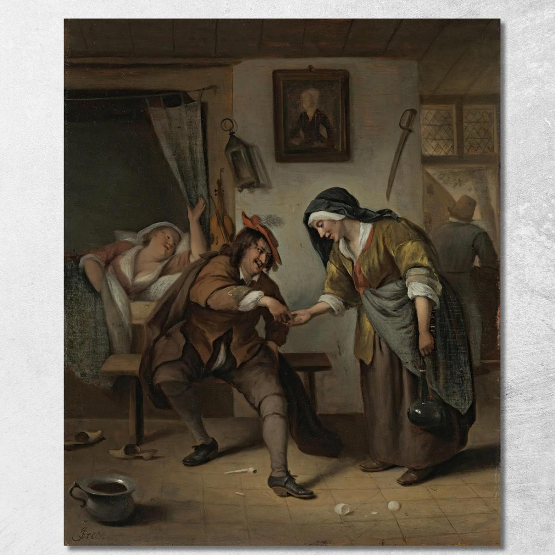 La Ruffiana Jan Steen jsn74 quadro stampato su tela La Ruffiana Jan Steen jsn74 quadro stampato su tela