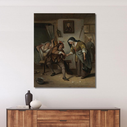 La Ruffiana Jan Steen jsn74 quadro stampato su tela