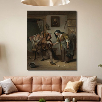 La Ruffiana Jan Steen jsn74 quadro stampato su tela