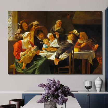 La Festa Della Dodicesima Notte Jan Steen jsn79 quadro stampato su tela