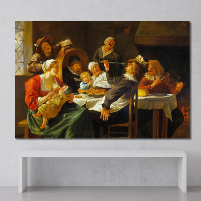 La Festa Della Dodicesima Notte Jan Steen jsn79 quadro stampato su tela