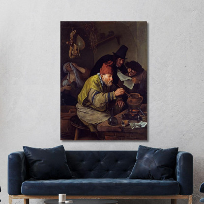 L'Alchimista Del Villaggio Jan Steen jsn80 quadro stampato su tela