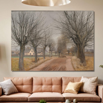 Una Strada Vicino A Vinderød Zelanda Laurits Andersen Ring lar2 quadro stampato su tela