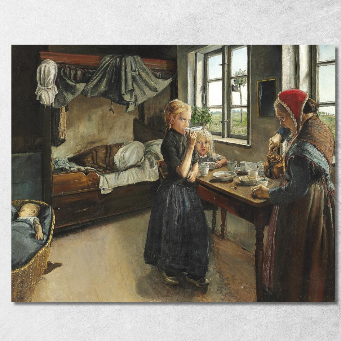 Interno Dal Villaggio Di Ring Laurits Andersen Ring lar21 quadro stampato su tela Interno Dal Villaggio Di Ring Laurits Andersen Ring lar21 quadro stampato su tela