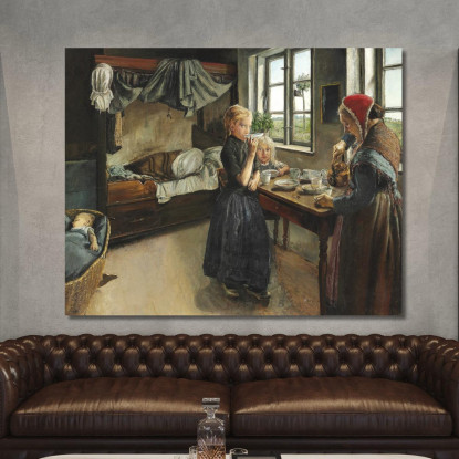 Interno Dal Villaggio Di Ring Laurits Andersen Ring lar21 quadro stampato su tela