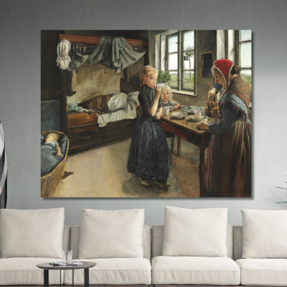 Interno Dal Villaggio Di Ring Laurits Andersen Ring lar21 quadro stampato su tela
