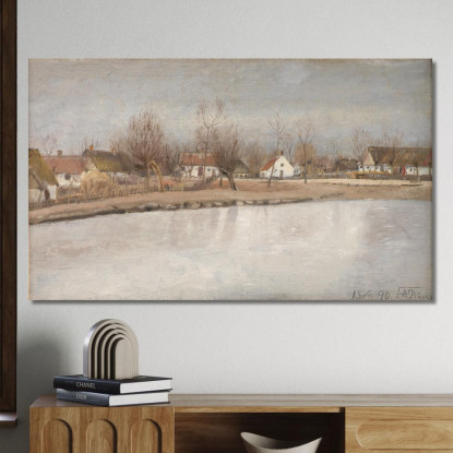 Lo Stagno Del Villaggio A Ring Zelanda Laurits Andersen Ring lar36 quadro stampato su tela