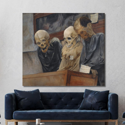 Tre Teschi Dal Convento Dei Cappuccini A Palermo Laurits Andersen Ring lar37 quadro stampato su tela