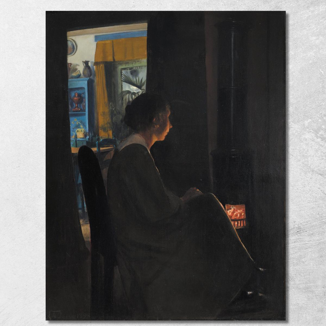 Crepuscolo. La Moglie Dell'Artista Laurits Andersen Ring lar38 quadro stampato su tela Crepuscolo. La Moglie Dell'Artista Laurits Andersen Ring lar38 quadro stampato su tela