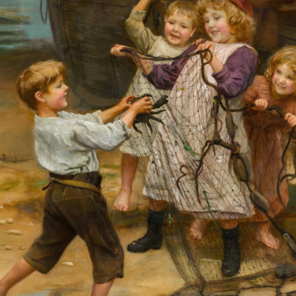 La Pesca Del Giorno Arthur John Elsley aje13 quadro stampato su tela