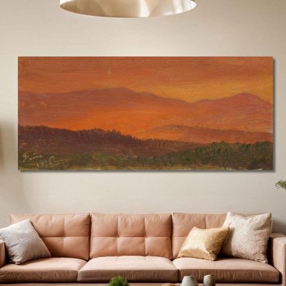 Valle Dell'Hudson E Montagne Distanti Al Tramonto Frederic Edwin Church fec19 quadro stampato su tela