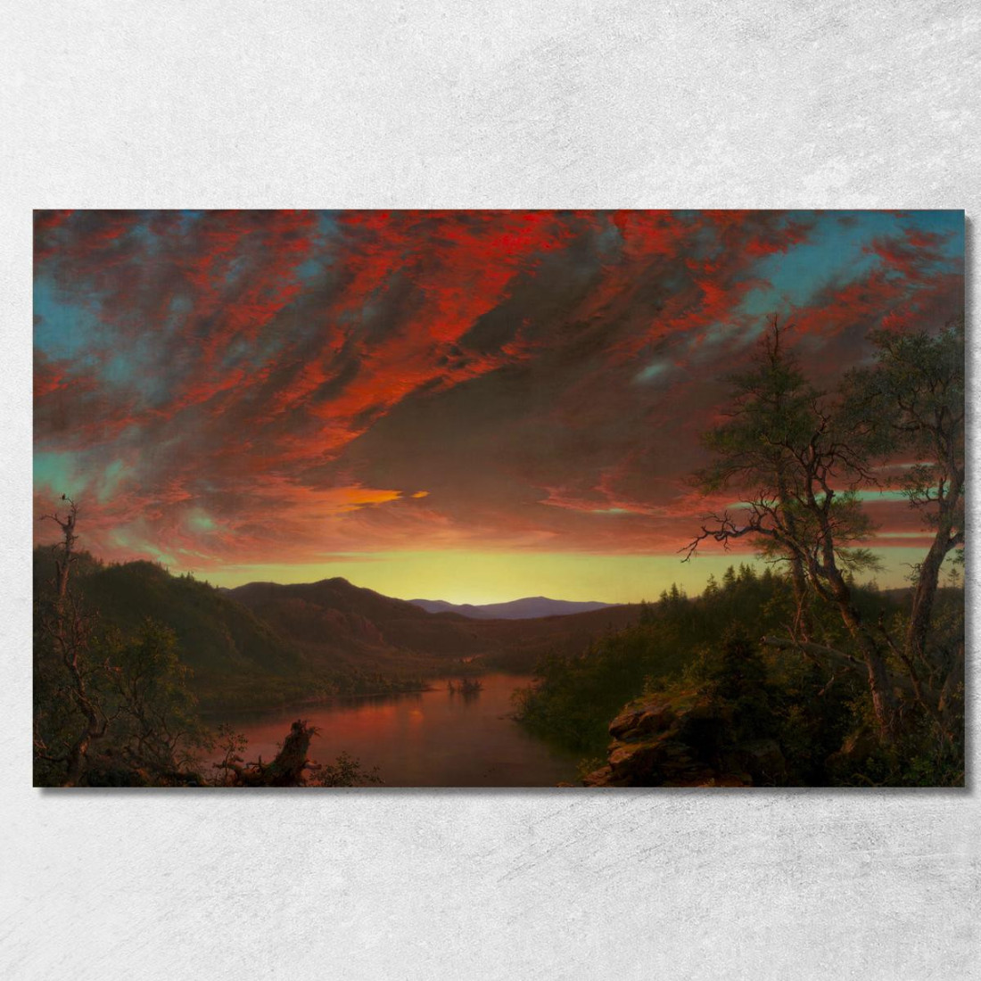 Crepuscolo Nel Deserto Frederic Edwin Church fec115 quadro stampato su tela Crepuscolo Nel Deserto Frederic Edwin Church fec115 quadro stampato su tela