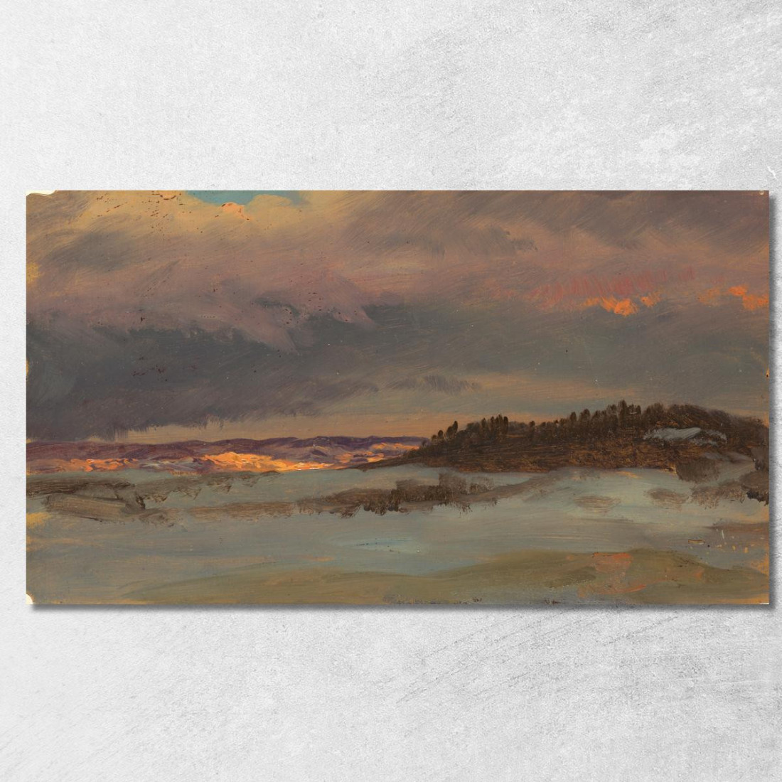 Paesaggio Invernale Con Blue Hill Al Tramonto Hudson New York Frederic Edwin Church fec124 quadro stampato su tela Paesaggio Invernale Con Blue Hill Al Tramonto Hudson New York Frederic Edwin Church fec124 quadro stampato su tela