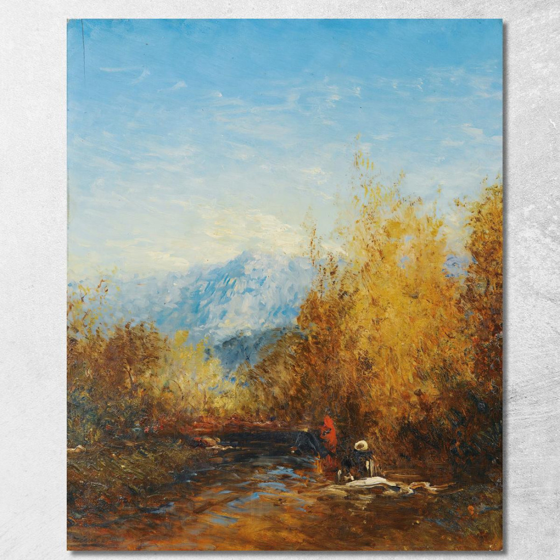 Un Gruppo Di Persone In Un Paesaggio Montano Félix Ziem fzm1 quadro stampato su tela Un Gruppo Di Persone In Un Paesaggio Montano Félix Ziem fzm1 quadro stampato su tela