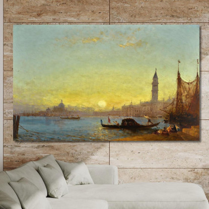 Tramonto A Venezia Félix Ziem fzm23 quadro stampato su tela