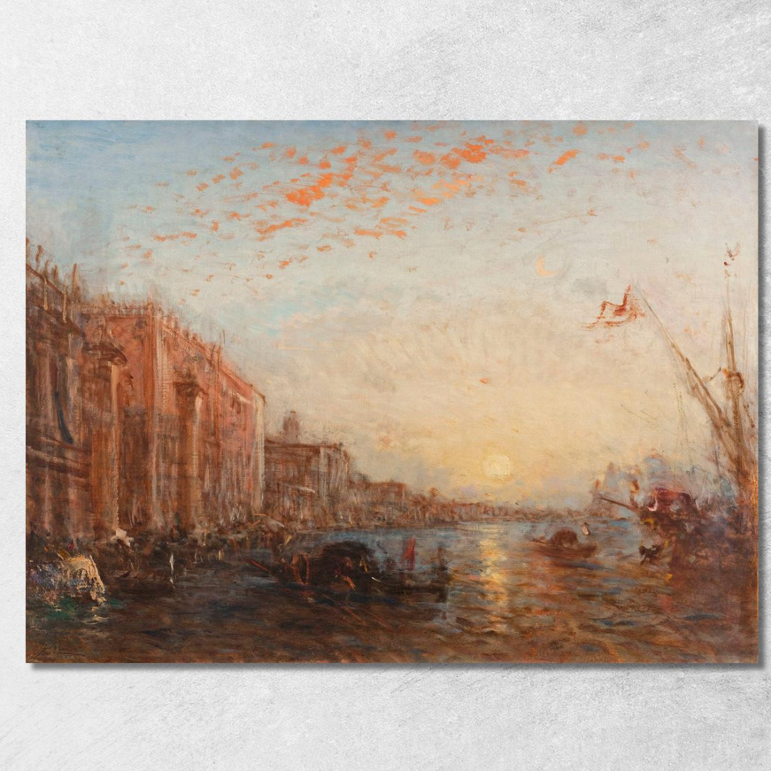 Inondazione A Venezia Félix Ziem fzm45 quadro stampato su tela Inondazione A Venezia Félix Ziem fzm45 quadro stampato su tela