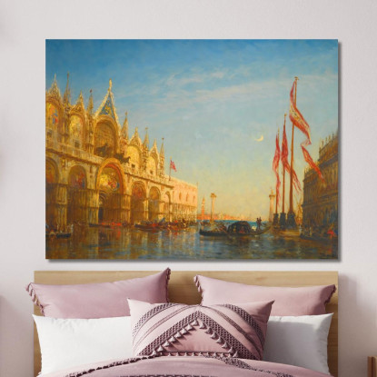 Inondazioni In Piazza San Marco Venezia Félix Ziem fzm46 quadro stampato su tela