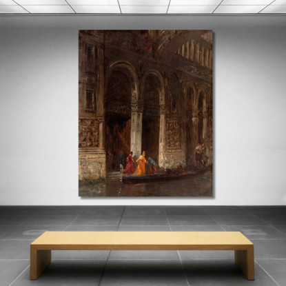 L'Uscita Del Palazzo Ducale Sotto Il Ponte Dei Sospiri Félix Ziem fzm60 quadro stampato su tela