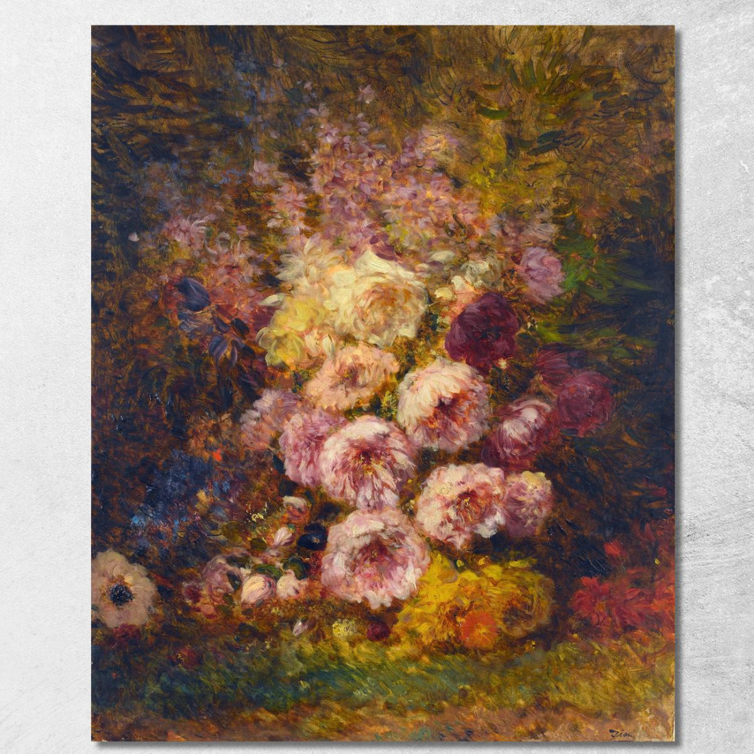 Peonie Félix Ziem fzm102 quadro stampato su tela Peonie Félix Ziem fzm102 quadro stampato su tela