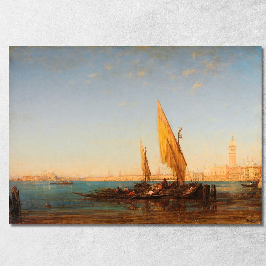 Venezia Una Scena Con Barche Félix Ziem fzm136 quadro stampato su tela Venezia Una Scena Con Barche Félix Ziem fzm136 quadro stampato su tela