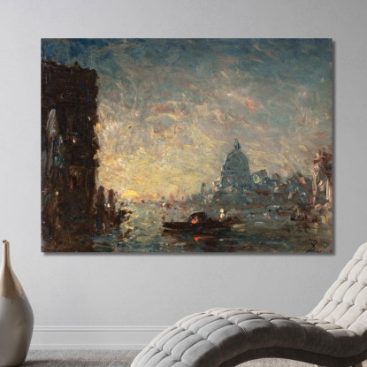 Venezia Al Tramonto Félix Ziem fzm137 quadro stampato su tela