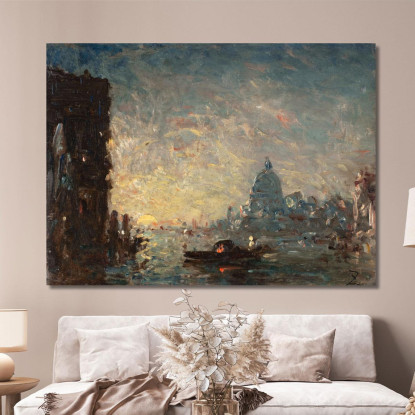 Venezia Al Tramonto Félix Ziem fzm137 quadro stampato su tela