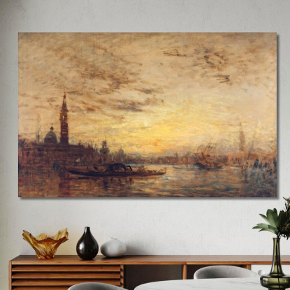 Venezia La Giudecca Al Crepuscolo Félix Ziem fzm142 quadro stampato su tela