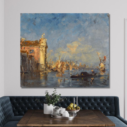 Venezia La Chiesa Dei Gesuati Félix Ziem fzm148 quadro stampato su tela
