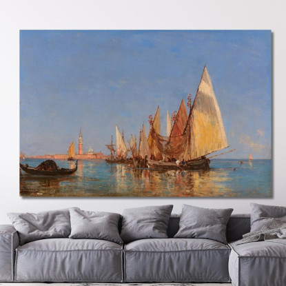 Veduta Di Venezia Con San Giorgio Maggiore Félix Ziem fzm160 quadro stampato su tela