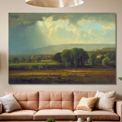 Scena Di Raccolto Nella Valle Del Delaware George Inness gin35 quadro stampato su tela