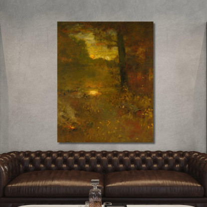 Paesaggio Al Tramonto: La Fine Della Giornata – Il Ritorno Del Veterano George Inness gin51 quadro stampato su tela