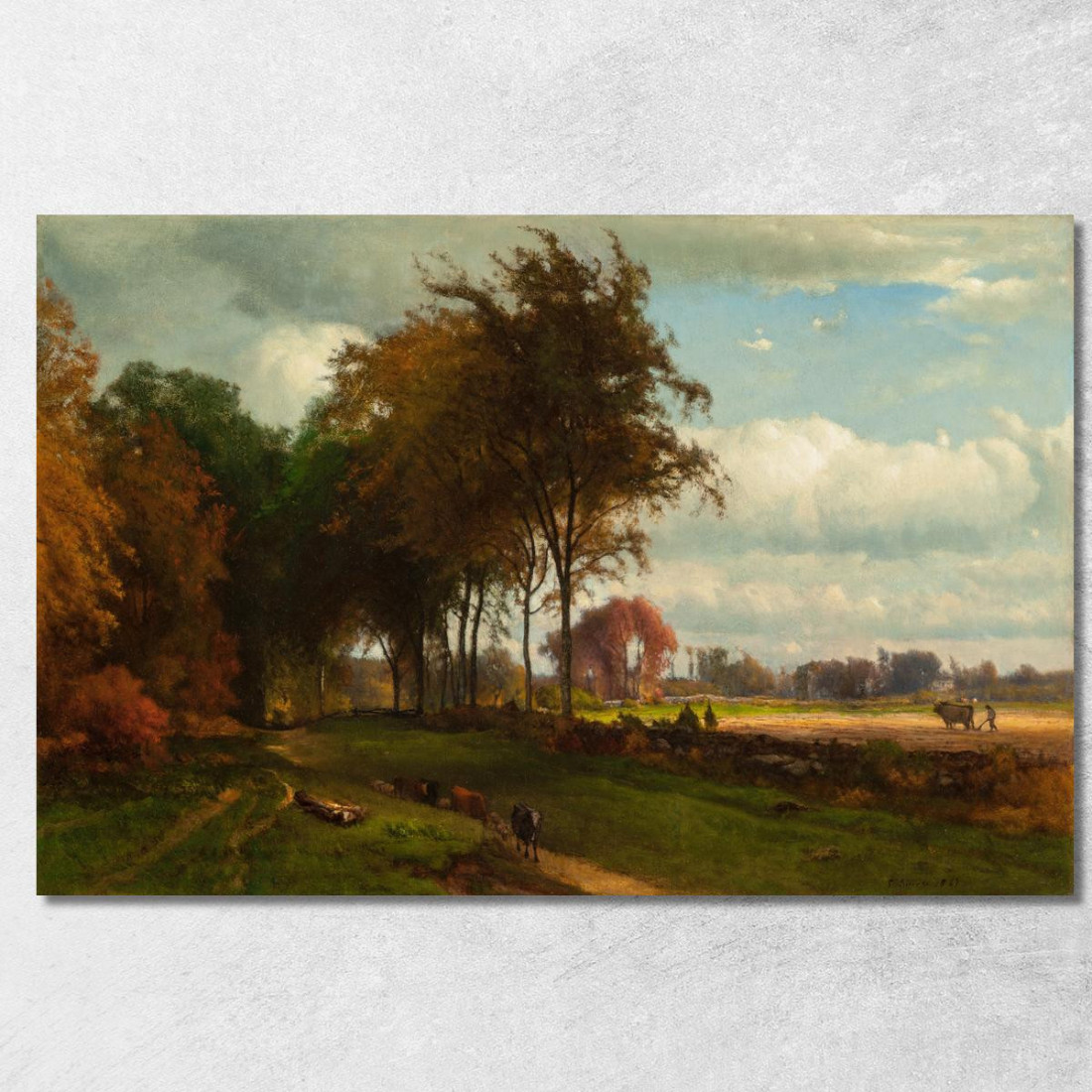Paesaggio Con Bestiame George Inness gin53 quadro stampato su tela Paesaggio Con Bestiame George Inness gin53 quadro stampato su tela