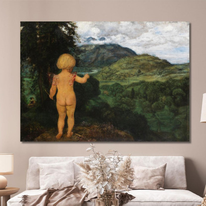 Cupido Spia Gli Amanti Hans Thoma hth6 quadro stampato su tela
