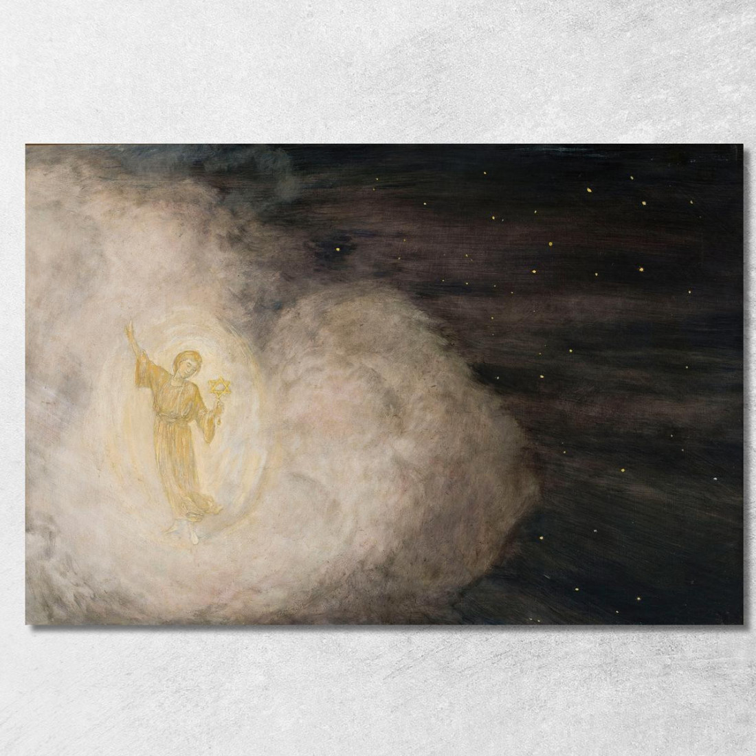 Angelo Con La Stella Di Betlemme Hans Thoma hth7 quadro stampato su tela Angelo Con La Stella Di Betlemme Hans Thoma hth7 quadro stampato su tela