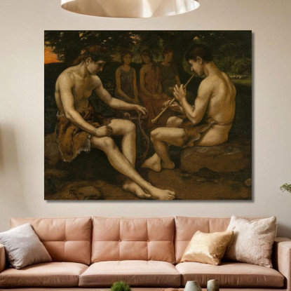 Apollo E Marsia Hans Thoma hth11 quadro stampato su tela