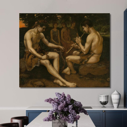 Apollo E Marsia Hans Thoma hth11 quadro stampato su tela