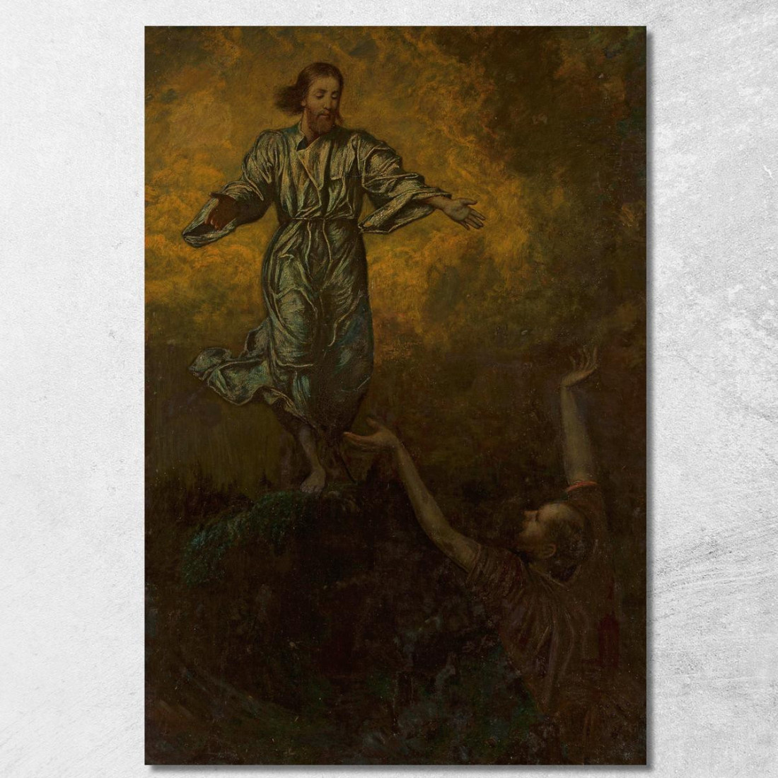 Cristo E San Pietro Hans Thoma hth20 quadro stampato su tela Cristo E San Pietro Hans Thoma hth20 quadro stampato su tela