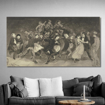 Coppie Che Ballano In Una Locanda Hans Thoma hth23 quadro stampato su tela