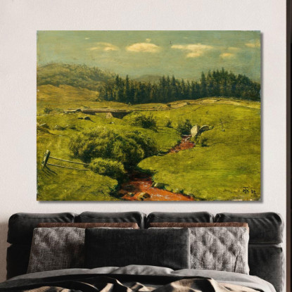 Il Ruscello Marrone Hans Thoma hth26 quadro stampato su tela