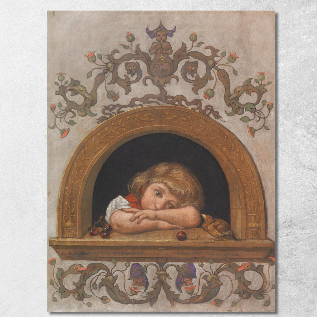 Ella Alla Finestra Semicircolare Hans Thoma hth33 quadro stampato su tela Ella Alla Finestra Semicircolare Hans Thoma hth33 quadro stampato su tela